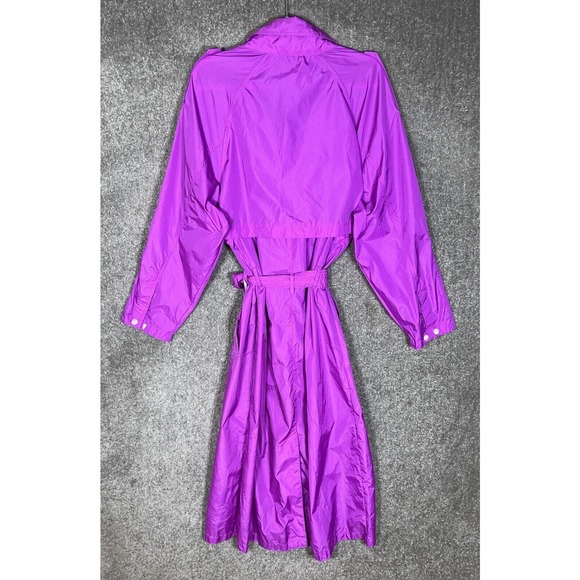 Vintage Woolrich Full Length Windbreaker Rain Trench Coat Womens‎ Size M Fuchsia - Picture 2 of 12